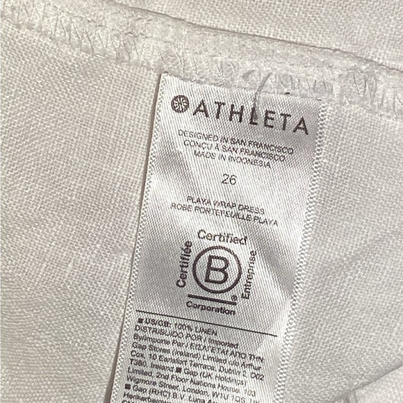 Athleta playa linen wrap dress white size 26 - Picture 7 of 8